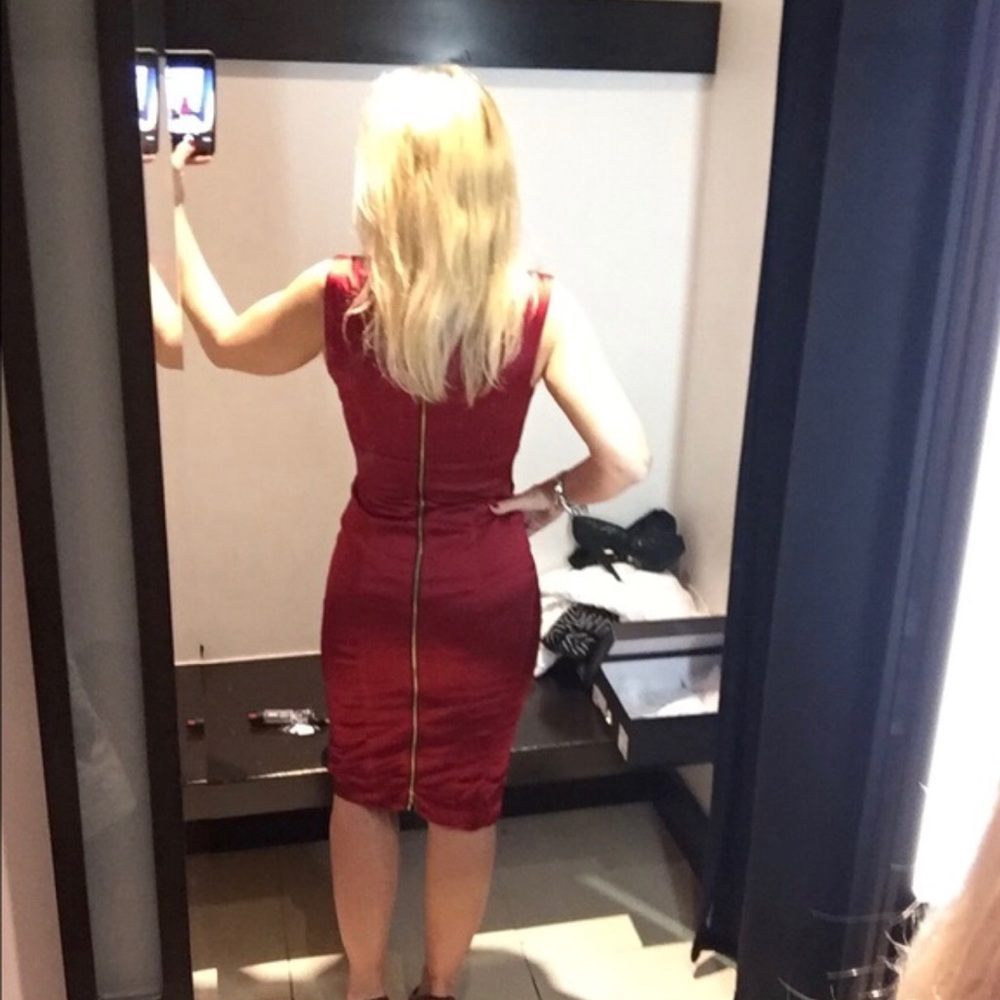 Bebe Red Satin Dress